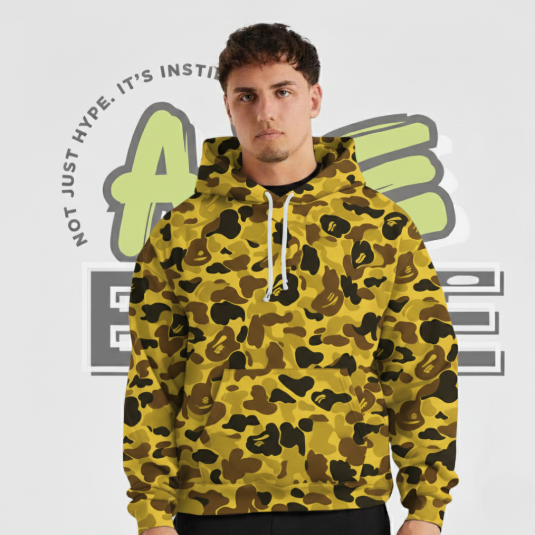 Yellow Black Camo Hoodie